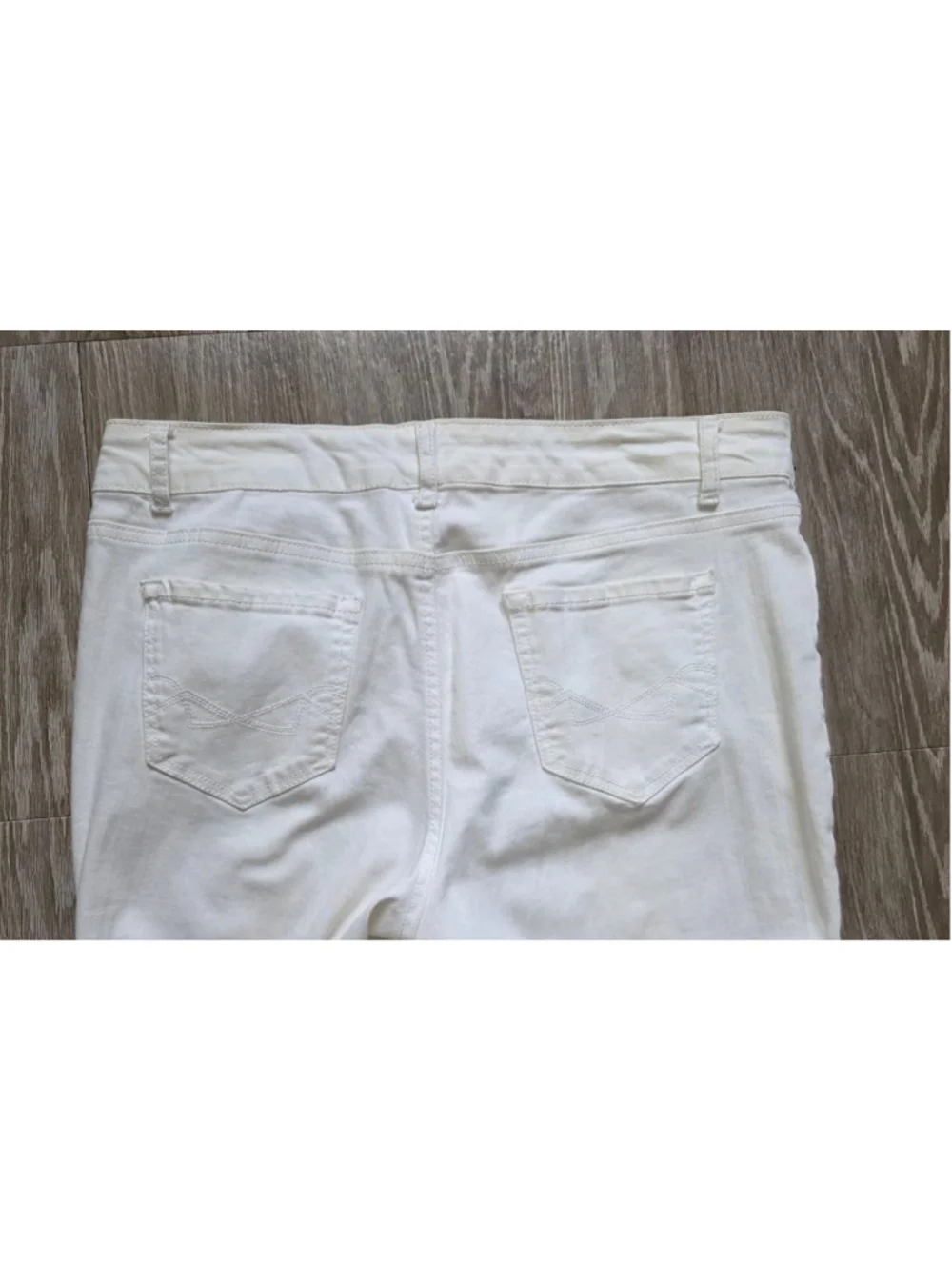 Women's Vintage America Blues White Ankle Cropped Jeans Size 12